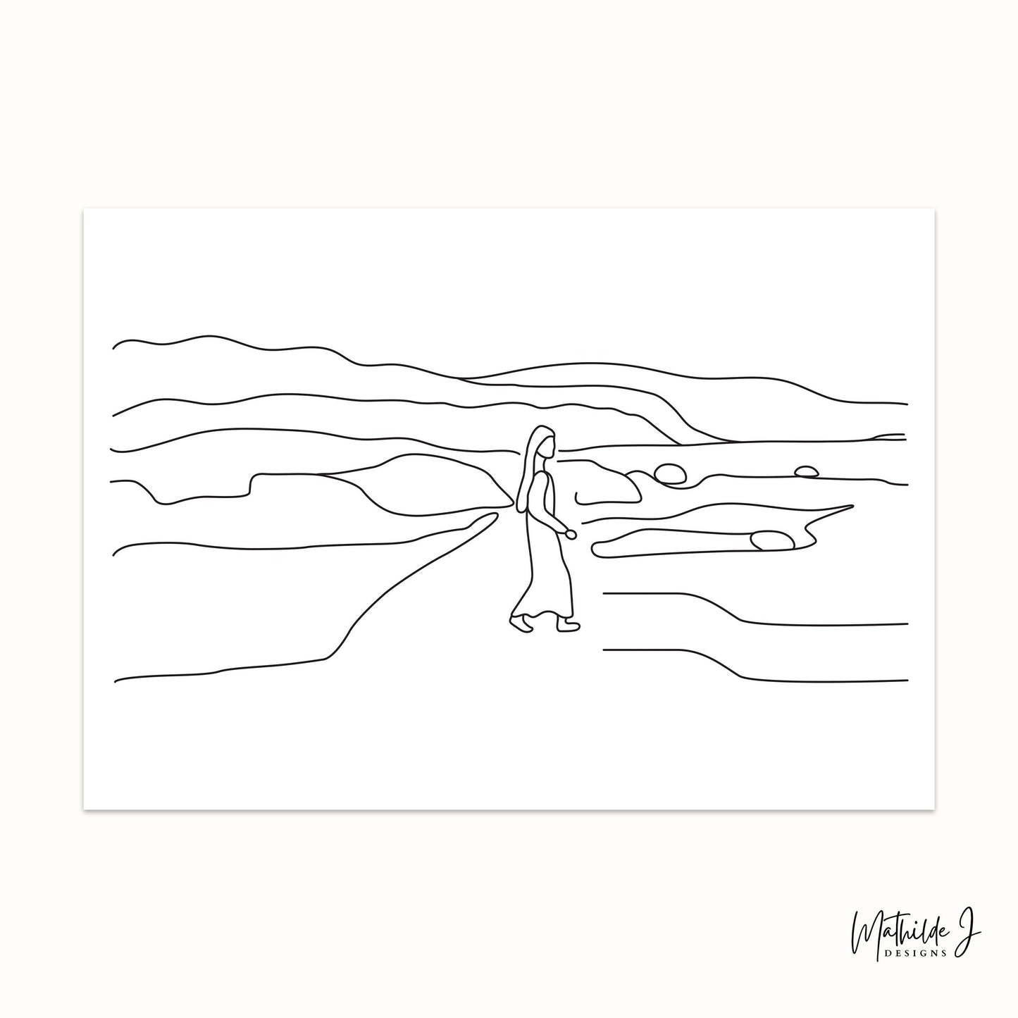 By the Sea One-Line Art by Mathilde J Designs