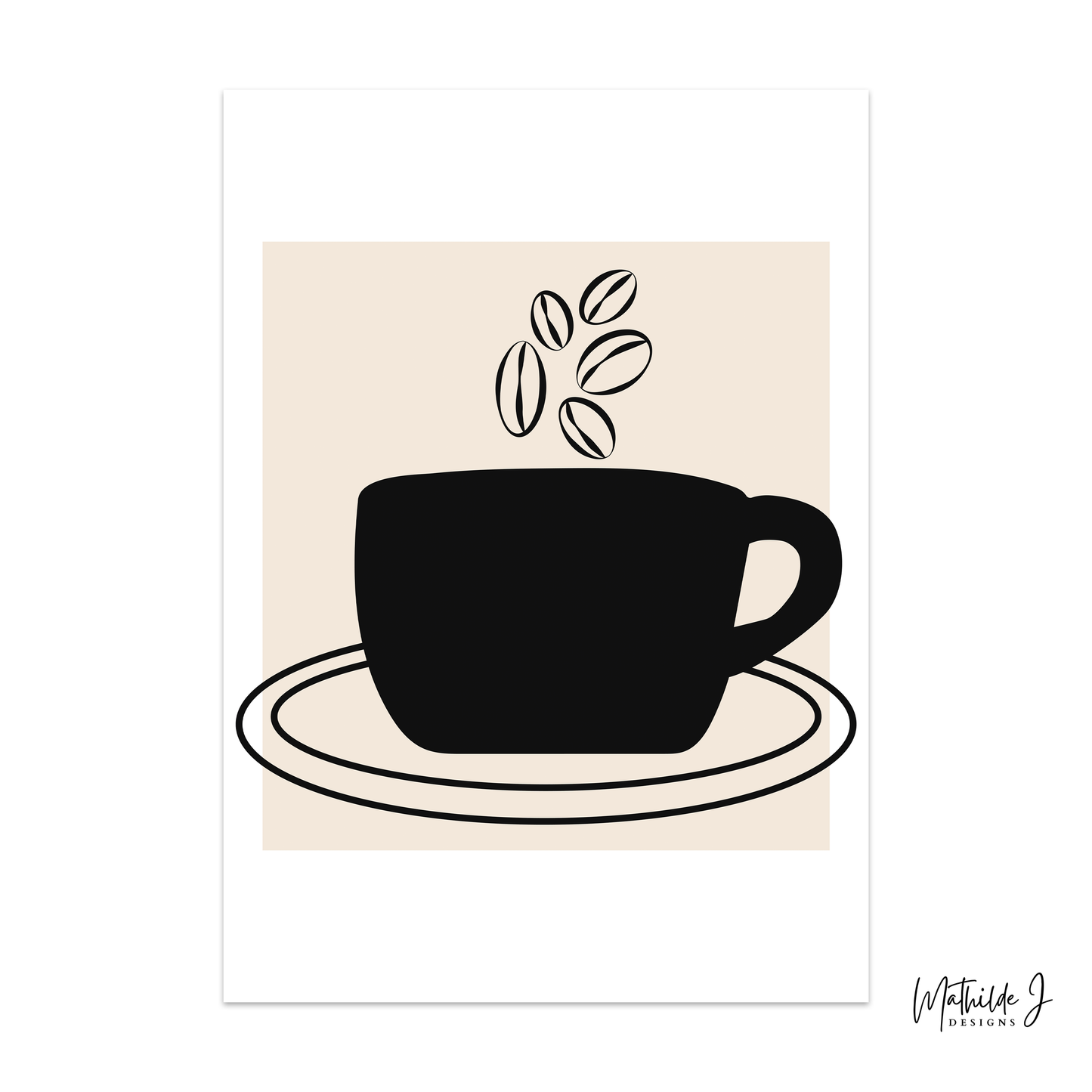 Coffee Cup Line Art Print – Minimalist Kitchen Art | MathildeJDesigns
