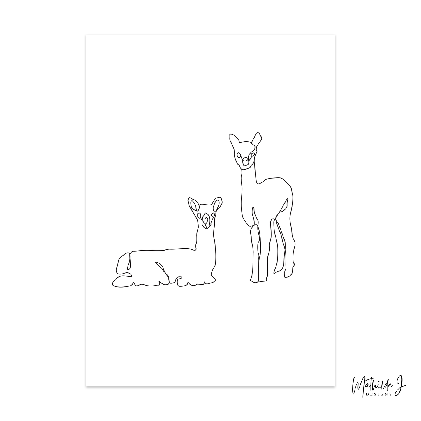 Alpaca One Line Art Print – Minimalist Animal Wall Art (Digital Download)