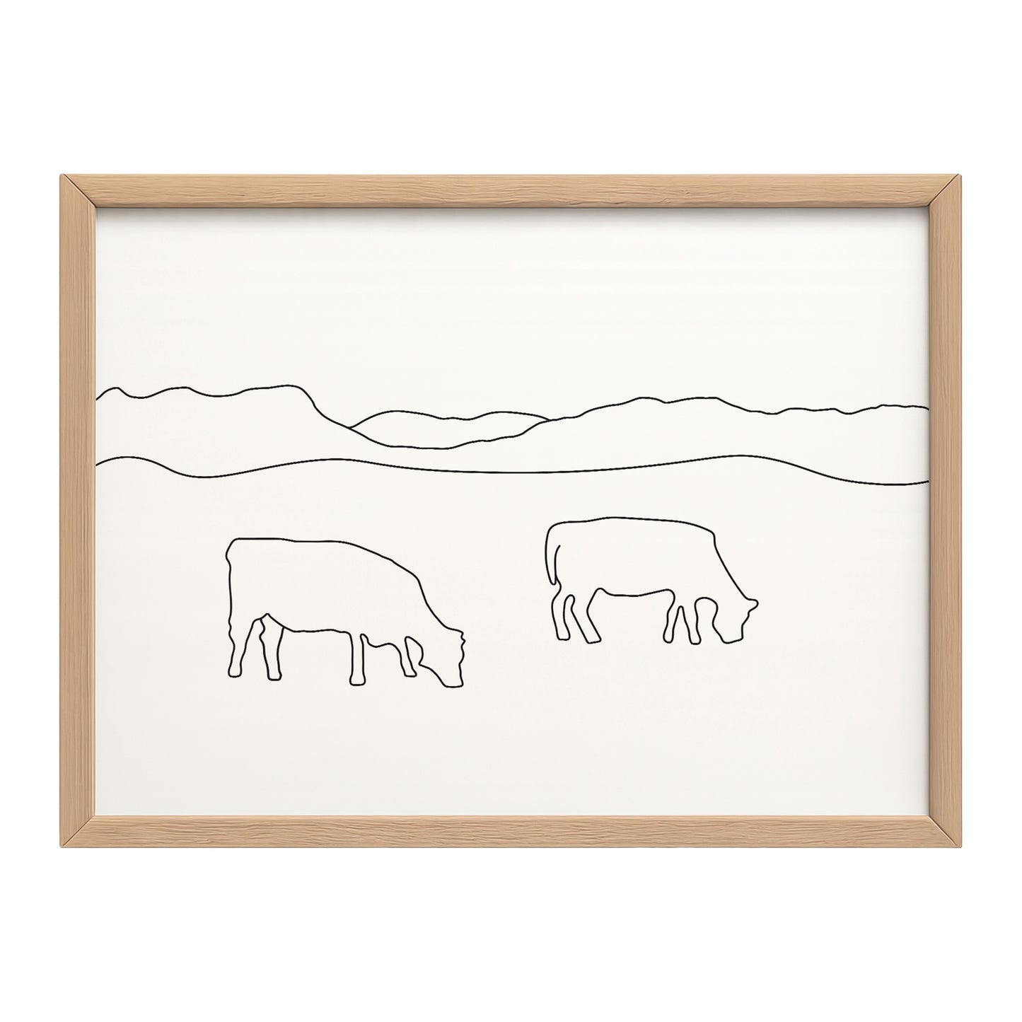 Cow Line Art Print – Minimalist Animal Wall Art (Digital Download)