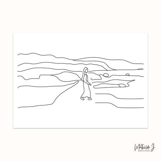 By the Sea One-Line Art by Mathilde J Designs
