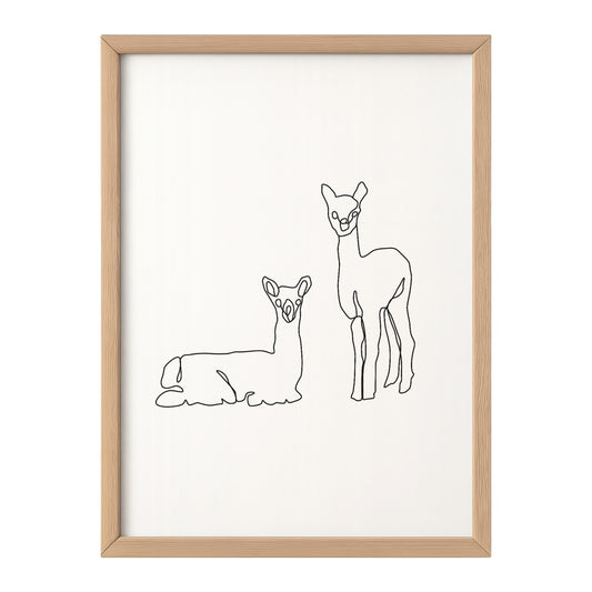 Alpaca One Line Art Print – Minimalist Animal Wall Art (Digital Download)