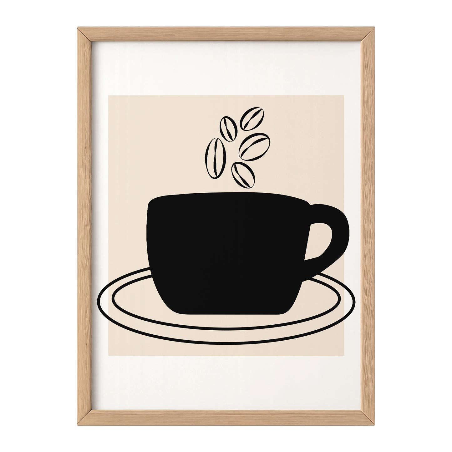 Scandinavian Coffee Cup Art Print – Minimalist Kitchen Wall Art (Original Hand-Drawn Line Art) by MathildeJDesigns