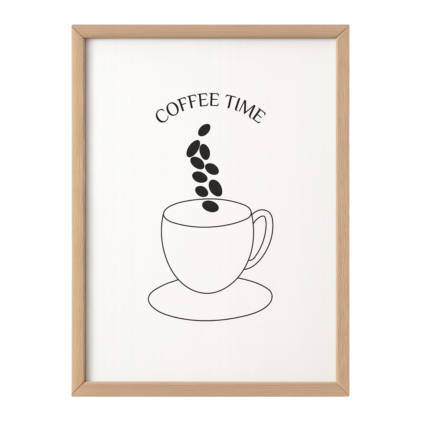 Coffee Cup Line Art Print – Minimalist Kitchen Wall Art (Original Hand-Drawn Line Art) by MathildeJDesigns