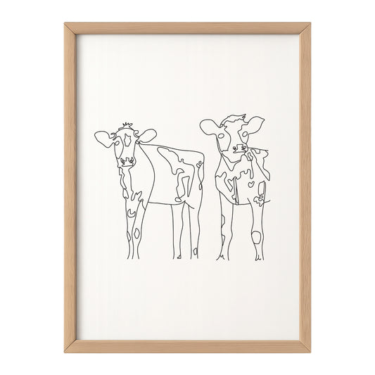 Cow One Line Art Print – Modern Farmhouse Wall Art (Original Hand-Drawn Line Art) by MathildeJDesigns